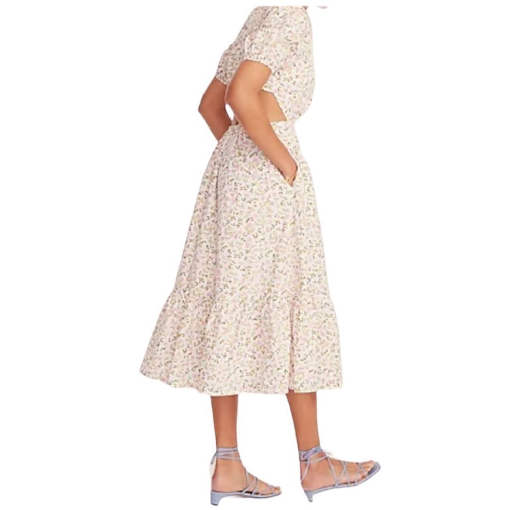 Brand New With Tags J Crew White Meadow Floral Side Back Cut Out Maxi Dress 6